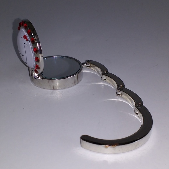 Lolita foldable handbag hook w/mirrors - Picture 3 of 8